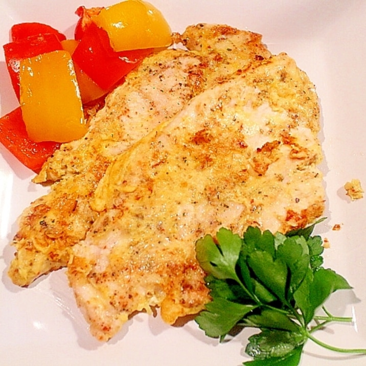 節約おかず 解凍鶏むね肉も柔らか チキンピカタ レシピ 作り方 By Seika A 楽天レシピ